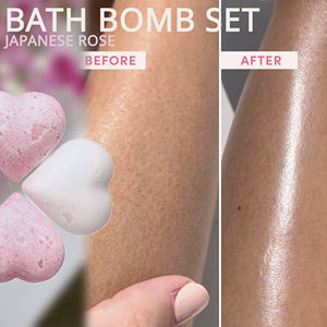 Juego de Bombas de Baño Orgánicas de Lujo, 4 Bombas de Baño en Forma de Corazón con Aroma a Rosa <span class=keywords><strong>Japonesa</strong></span> para el Cuerpo, Caja de Regalo OEM ODM para el Día de San Valentín - Product Image 2