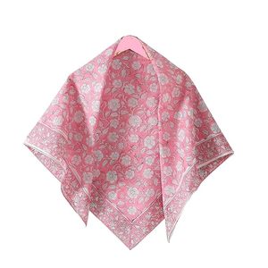 Sanganer-Bufandas cuadradas de algodón puro, pañuelo cuadrado Hijab Dupatta de 40 "X 40" pulgadas - Product Image 2