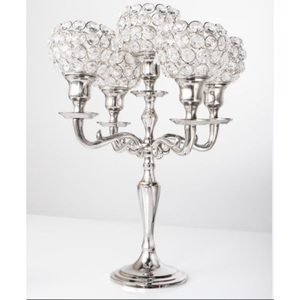 Candelabro Real Elegante Calidad Premium Color Plata Diseño Forjado Mesa Hecho A Mano Diseñador Centro De Mesa Portavelas - Product Image 4