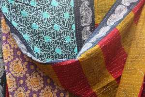 Venta al por mayor lote Kantha Throw hermosa Manta de algodón Vintage cosida a mano Kantha edredón ropa de cama Bohemia - Product Image 6