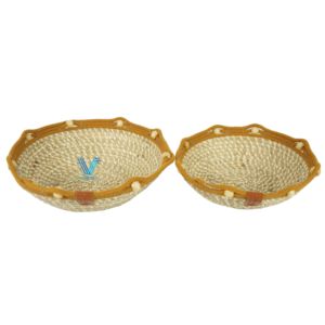 Mise à jour Collection porte-plateau plateau ensemble servant jonc de mer jacinthe d'eau plateau garde-manger organisateur décor à la maison - Product Image 3