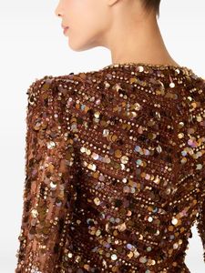 ชุดราตรีทรงเอไลน์สีน้ำตาล คอวีลึก ผ้าเครป แต่งเลื่อมระยิบระยับ แบบมีสายเดี่ยว พร้อมคุณสมบัติป้องกันไฟฟ้าสถิตและระบายอากาศ เหมาะสำหรับงานปาร์ตี้ - Product Image 5