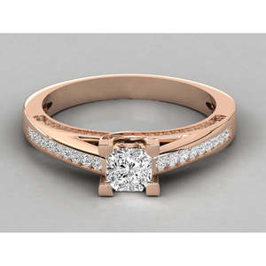 Bague Solitaire Artisanale en Or 14 carats pour Femme, Diamant de Laboratoire Taille Princesse, Bagues de Fiançailles en Grappe, Bijoux Taille Poire et Ovale - Product Image 5