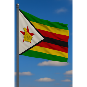 Drapeau extérieur du Zimbabwe avec logo personnalisé, impression numérique sur nylon et soie, mât en aluminium - Product Image 2