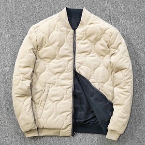 Chaqueta de piloto de doble cara para hombre, chaqueta de bombardero impermeable con almohadilla de algodón, abrigo de algodón cálido para hombre - Product Image 3