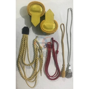 Cordones de hombro tipo agillete para uniforme de desfile, estilo Fourragère francés, OEM, en seda blanca o Mylar plateado metálico - Product Image 5