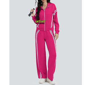 2024 automne nouveau Sport costume femmes survêtement à manches longues rayé course ensemble Jogging ensemble pantalons de survêtement 2 pièces vêtements de sport femme - Product Image 5