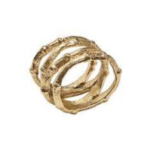 Anneaux de serviette de luxe en métal de haute qualité, aspect classique standard, fabrication de qualité supérieure, plaqué or, pour la décoration de mariage et de table à domicile - Product Image 1