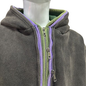 Handmade Manufacturer Men's <b>Vintage</b> Zipper Triple Hood <b>Y2K</b> Streetwear Cotton Hot Selling Street Triple Zip up Custom Hoodies - Product Image 6