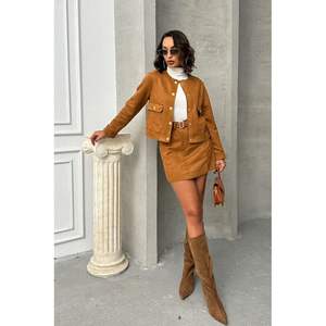 Faldas al por Mayor con Cinturón Color Bronceado para Mujer Topshow - Product Image 5