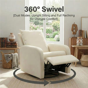 Modern <b>Single</b> Seat Recliner <b>Sofa</b> <b>Chair</b> Extendable Feature Manual Push Back Foam Leisure Wood Frame Villa Living Room Furniture - Product Image 1