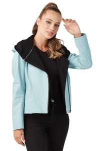 เสื้อแจ็กเก็ตหนังแท้ของผู้หญิงพรีเมี่ยม, เสื้อแจ็กเก็ตขี่มอเตอร์ไซต์ลำลองระบายอากาศและมีสไตล์ - Product Image 3