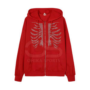 Sweat à capuche en coton mélangé pour homme décoré de clous en cristal idéal pour les tenues de fête et les tenues urbaines modernes - Product Image 1