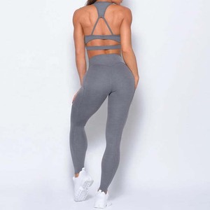 Wholesale Custom High Waisted Fitness Leggings and Sports Bra <b>Sets</b> Sexy Plus Size Pants With Pockets Women Yoga <b>Gym</b> <b>Set</b> - Product Image 5