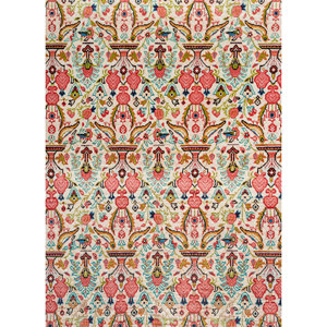Tapis en soie noués à la main Gulmarg, motif floral rose et vert menthe, rectangulaire 9x12, épaisseur de la pile 3-4 mm, pour la décoration de la maison et du salon - Product Image 3