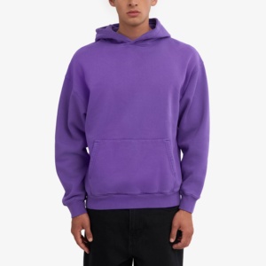 Sweats à capuche personnalisés pour hommes 100% coton oversize épaules tombantes sweats à capuche Streetwear sweats à capuche poids lourd pull à capuche pour hommes - Product Image 3