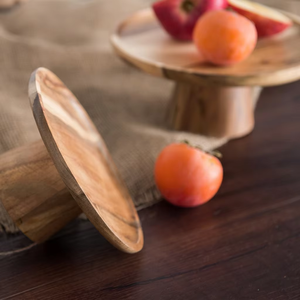 Support de service moderne en bois pour gâteaux et desserts, plateau de service en bois massif pour outils de dessert, lavage à la main uniquement, origine Turquie - Product Image 1