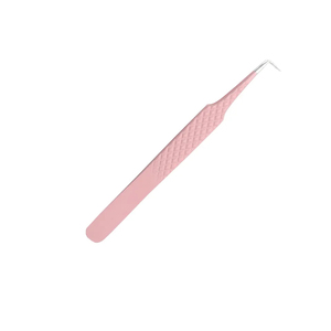 Pince à cils de volume russe de marque privée pince à épiler à pointe en fibre d'acier professionnelle revêtement de couleur rose lisse - Product Image 6