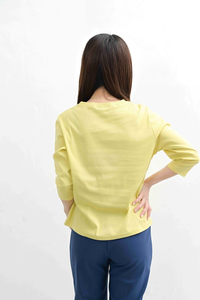 Verano de mujer de calidad premium del fabricante para camisetas Manga tres cuartos Cuello redondo Estilo informal 100% Algodón Cool - Product Image 4