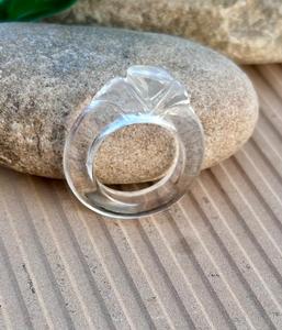 Natural Crystal Quartz <b>Gemstone</b> Hand Carved Statement <b>Ring</b> Uniquely Beautiful Handmade <b>Ring</b> For <b>Men</b> And Women - Product Image 2