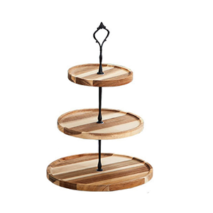 Présentoir de buffet en bois pour fête hôtel restaurant plateau en bois décoratif à 3 niveaux présentoir de nourriture de buffet de haute qualité du Vietnam - Product Image 1