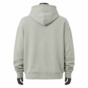 Sudadera con capucha extragrande para hombre, con cremallera completa, de forro polar grueso, de color liso, estilo urbano, personalizable. - Product Image 2