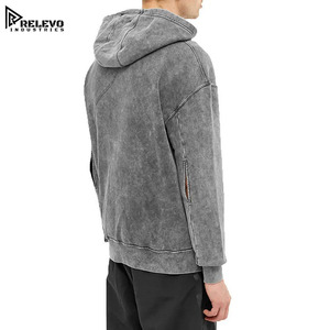 Nouveau sweat à capuche pour homme effet délavé, design personnalisé, couleur unie, collection printemps, lot de 2, vente en gros, molleton 100% coton épais 380 g/m² - Product Image 5