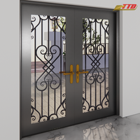 Portes principales en acier inoxydable et en fer forgé de qualité supérieure pour villa, alliant design artistique avec robustesse et sécurité durables