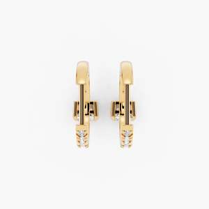 Boucles d'oreilles créoles SHREYA DIAM en diamant taille cœur, plaqué or 10K, sertissage clos tendance, bijoux romantiques pour mariage pour femme - Product Image 6