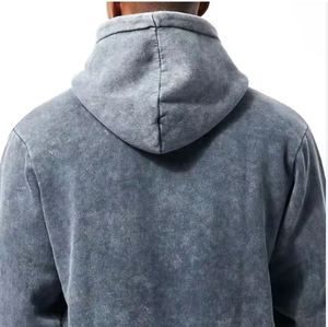 Vente en gros de survêtements personnalisés délavés à l'acide pour hommes à capuche à manches longues avec un design personnalisé et un style Hip Hop - Product Image 5