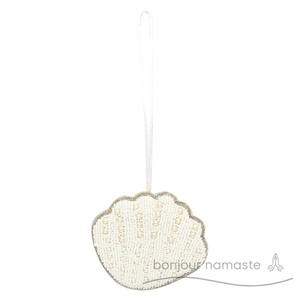 Fatti a mano eleganti conchiglia di ostriche bianco sporco e perla ornamento di natale eco-friendly madreperla statuetta e giocattolo in madreperla - Product Image 2