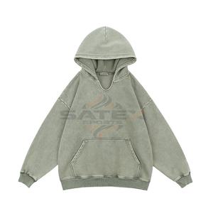 Sweat-shirts à capuche vintage à lavage acide au design moderne personnalisé, sweat-shirts d'hiver unisexes, mélange polyester/coton, teinture unie, appliqué - Product Image 5