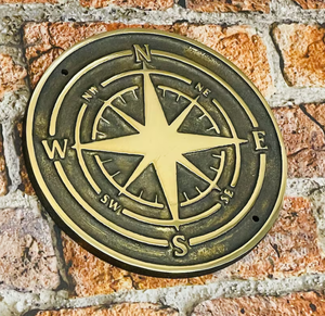 Cadeau d'anniversaire de boussole de mur de jardin en bronze doré, cadeaux de mari, cadeau de couples, cadeaux de Noël - Product Image 2