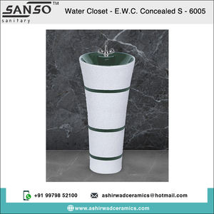 Lavabos de Cerámica Ecológicos Ashirwad de Calidad Superior, Lavabos de Diseño Ovalado Brillante con un Solo Orificio para Grifo, 5 - Product Image 2