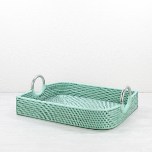 ถาดรองหวายทรงสี่เหลี่ยมผืนผ้าถาดหวายสานด้วยมือสำหรับใช้ในครัวเรือนถาดขนมหวายขายดี - Product Image 2