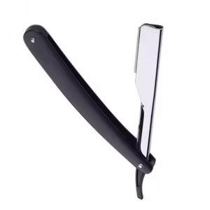 Rasoir de barbier professionnel de haute qualité poignée en plastique lame en acier inoxydable exposée épilation droite couteau de rasage jetable - Product Image 1