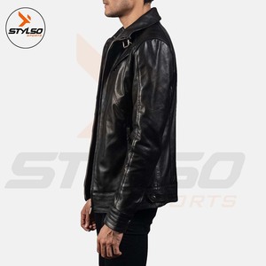 Veste en cuir pour hommes personnalisée veste en cuir noir de haute qualité vestes en cuir de créateur pour garçons manteau en peau hommes - Product Image 4