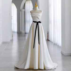 Blanco Mujeres Elegante Fiesta Vestido de noche Satén Cena Lujo Fiesta Vestido vestido de noche de las mujeres para la fiesta - Product Image 3