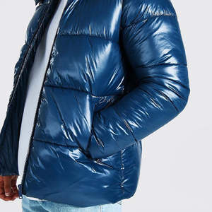 Veste matelassée à capuche, veste rembourrée brillante, vêtement d'extérieur chaud, veste longue à manches longues pour garçons - Product Image 2