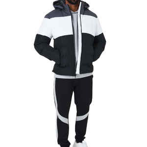 Chaqueta de Plumón Impermeable de Talla Grande, 80% Plumón, Abrigo de Invierno Cálido y Aislado, Ajuste Suave y Cómodo, Ropa de Exterior Duradera, Estilo Color Block - Product Image 3