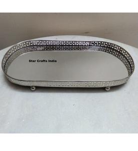 Plateau de service rectangle profond moderne en acier inoxydable avec bord roulé et poignées pour le stockage des aliments dans les restaurants de restauration - Product Image 6