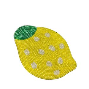 Vintage Golden Color Beaded <b>Coaster</b> Set of 4 Pieces Embroidered Needlework Beaded <b>Coaster</b> Superior Quality <b>Glass</b> Beads <b>Coasters</b> - Product Image 6