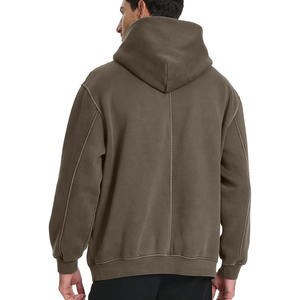 Sudadera con capucha personalizable de 480gsm con cremallera y diamantes de imitación para hombre, ropa de calle Boxy Fit Sun Faded Acid Wash recortada de invierno - Product Image 4