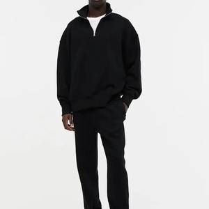 Sudadera Unisex de Invierno con Media Cremallera, Diseño Recortado, Estampado Digital y Cuello Alto - Product Image 1