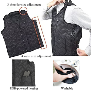 Gilet chauffant intelligent à 5 grandes zones de chauffage pour hommes et femmes, taille ajustable, pour l'hiver, le camping et la randonnée. - Product Image 5