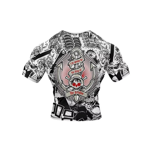 Professional BJJ Rashguard Short Sleeve <b>Compression</b> <b>Shirt</b> Brazilian Jiu Jitsu MMA Grappling Training Wear Chess Belt Design - Product Image 6