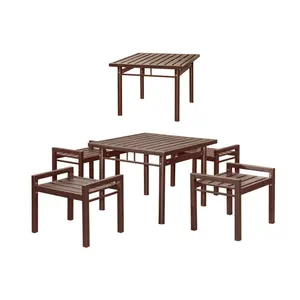 Factory Sale Outdoor Patio Garden Furniture Table and Chair Set KD-7154 Four Chairs One Table