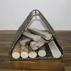 Panier à bois de chauffage en jacinthe d'eau Artex Dong Thap, durable, organisateur de rangement pour bûches de cheminée - Product Image 6