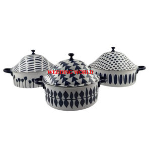 Ensemble de deux réchauds à fondue en bois avec design d'autocollants, collection tendance, réchaud à nourriture en métal fantaisie - Product Image 3