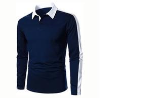 Polo à manches longues de haute qualité pour hommes - Product Image 5